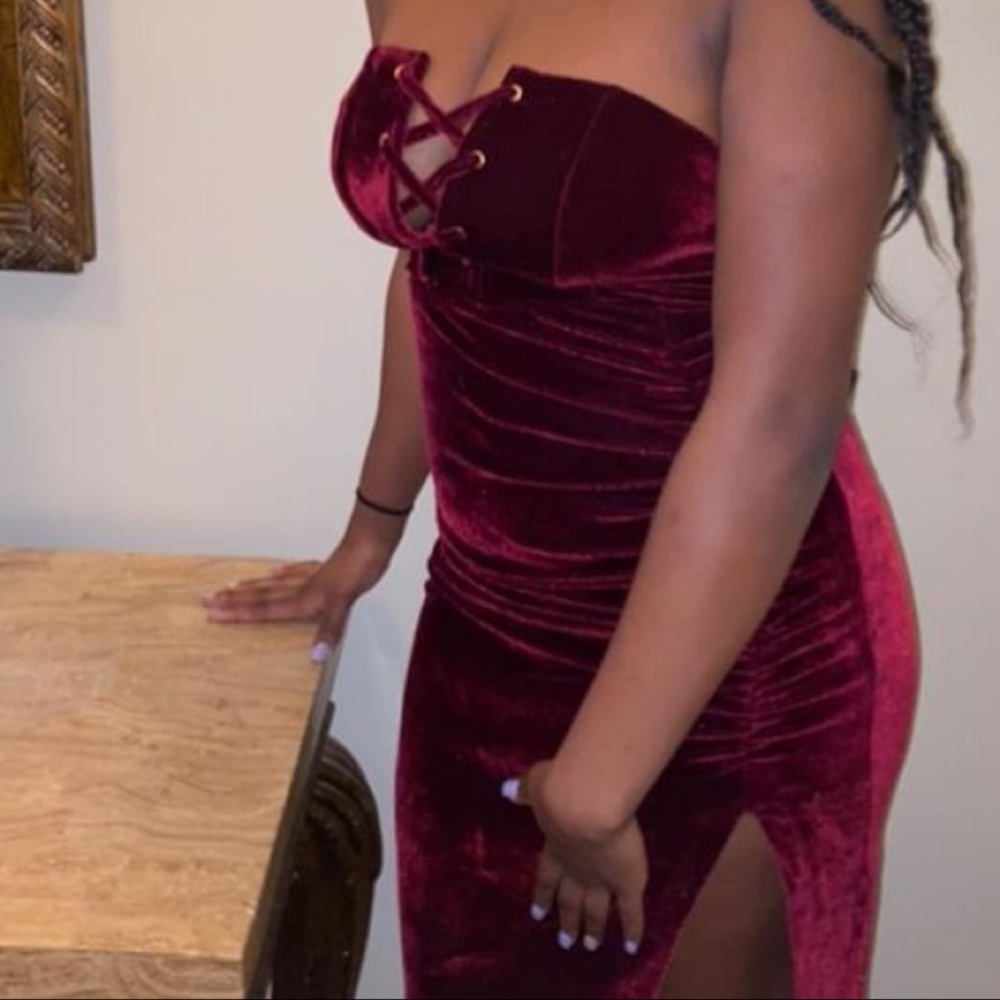 Fashion Nova Burgundy Dress
